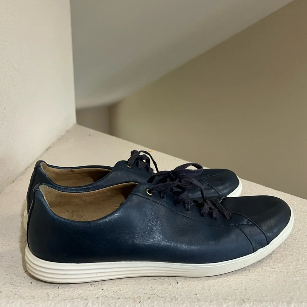 Cole Haan Grand OS Crosscourt II Shoes Mens Size 12M Navy Blue Leather‎